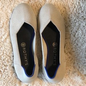 Rothys cream round toe slip on flats
